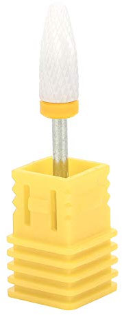 Brocas de fresa de uñas, con forma de maíz, puntas de cerámica para fresa con base de visualización, punta taladro para fresa de uñas para manicura y pedicura (caja amarilla XF de grano extra fino)