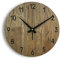 SENTOP Wanduhr für die Wand MAS002 aus Echtem Eichenholz, Runde, Farbe Eiche - Braunerde, 30x30x2 cm, 900 g