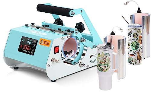 PYD Life Presse à chaleur 2 en 1 de 1200 ml - 110 V - Vert menthe - Pour tasse de 590 ml - Presse à chaleur - Écran tactile pour gobelet de 1200 ml avec poignée - Pour sublimation - Bouteilles en