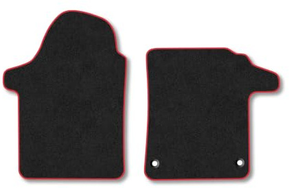 Mercedes Vito (2014+) Carpet Car Mats | Red Edge Trim Tailored Fit Floor Mats Full Coverage Protection Accessories Easy Clean Anti Slip Made in the UK