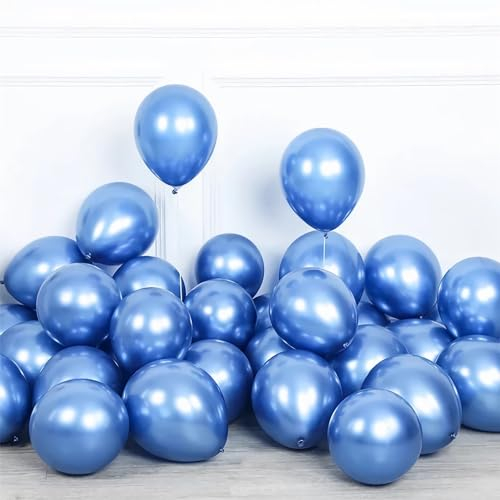 luftballons metallic Blau 100 Stück, 12zoll/30cm Helium Luftballons Geburtstag, Helium Ballons Geburtstag, Regenbogen Luftballons Für Geburtstagsdeko, Luftballons Hochzeit