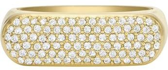 Fossil Damen-Siegelring Heritage D-Link Glitz Edelstahl goldfarben, JF045857107