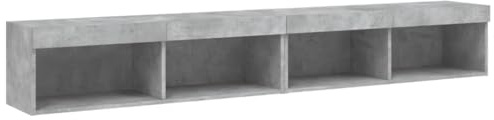 vidaXL TV-Schränke mit LED-Leuchten 2 STK. Betongrau 100x30x30 cm