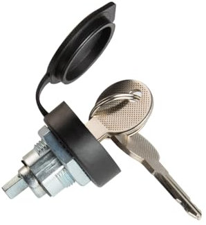 1 Pack Truck Tool Box Lock Replacement with Dust Cover, 5/8” Lock Cylinder fit for Truck Trailer Folding T Handle Latch, Tool Box Lock with Two Keys, Keyed Alike