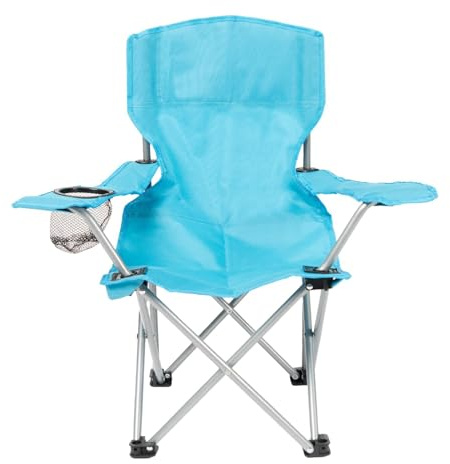 OHS Kids Camping Chair Blue, Outdoor Lightweight Comfy Boys Girls Childrens Camping Chair Foldable Picnic Beach Hiking Sturdy Drinks Cup Holder Kids Garden Chairs