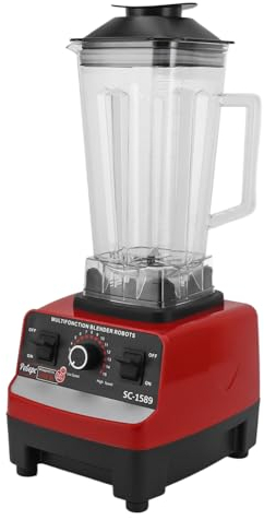 Licuadora de Encimera de 4500 W, Procesador de Alimentos Multifunción Doméstico de 1,8 L y 15 Velocidades con 6 Cuchillas de Acero Inoxidable para Carne, Hielo, Fruta, (Enchufe