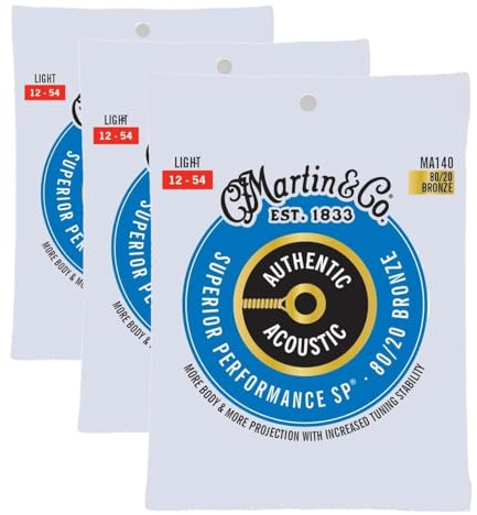 Martin MA140 Authentic Acoustic - SP - 80/20 Bronze Light (12-54) (Pack of 3)