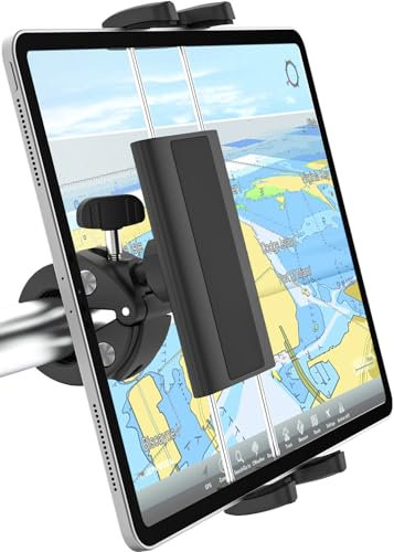 Dosvsi Support Tablette Bateau, Support Tablette pour Barre Bateau, Rotatif 360 degrés Porte Guidon pour Galaxy Tab A8 A7 s9, 2022 iPad 10,9, iPad Pro Air Mini, iPhone, 4~13 Tablettes