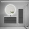 AICA Ensemble Meuble Salle de Bain Simple Vasque 100cm avec lavabo + Colonne + Miroir Rond,Anthracite