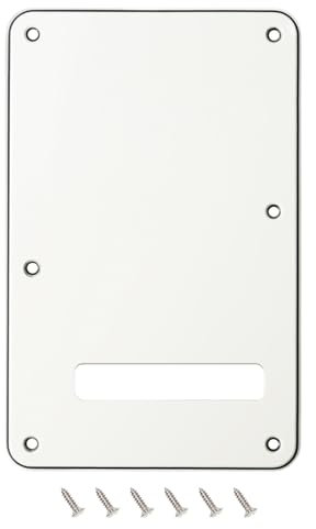 Banworks Electric Guitar 3 Ply Backplate 6-Hole Trem Tremolo Cover for USA/Mexican Standard Strat ST JT/HGB-01 Vintage White