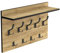 HWS FURNITURE Wandgarderobe mit 9 schwarzem Haken, Wandregal aus Holzdekor Eiche mit schwarzem Finish, Wandmontierte Garderobe für Flur, Schlafzimmer, Büro, Loft-Stil