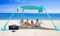 Tienda de Playa Carpa de Playa desplegable UPF 50+ Protección UV con Polos de Aluminio Anclaje de Arena para Patio Trasero Parque Playa,Sombra al Aire Libre para Viajes de Camping, Pesca