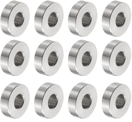 QUARKZMAN 12pcs M6 Separadores de Acero Inoxidable 304, Espaciadores Redondos de Metal Espaciadores Metálicos de Acero Inoxidable para M6 Tornillo Pernos, 6.2x15x4mm (ID*OD*Esp.)