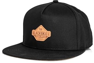 Blackskies® Essentials Snapback Cap | Schirm Unisex Premium Baseball Mütze Kappe Basecap Verstellbar One Size Herren Damen Cap - Männer Frauen Outdoor Sommer Freizeit - Schwarz-Schwarz-Braun