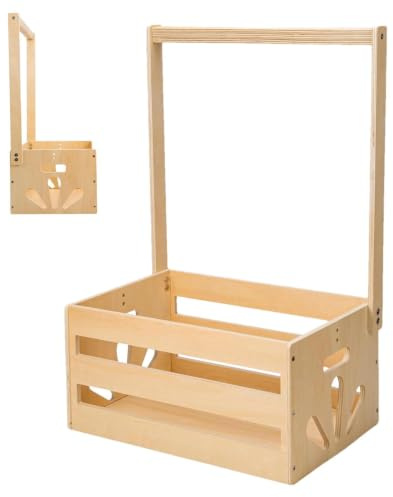 Geschenkkorb Für Die Babyparty | Holzkiste Für Die Babyparty | Aufhängbarer Babykorb | Praktischer Babyparty Kistenschrank Mit Reling - Tragbarer Aufbewahrungsschrank Für Klein Kinderpartys