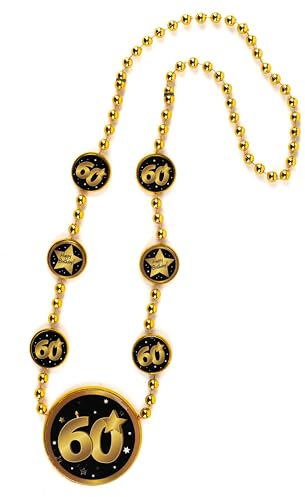 Tiwoca 60 Geburtstag Deko Kette schwarz/gold - Originelle Geburtstagsdeko 60 für einen gelungenen 60 Geburtstag Frau oder Mann