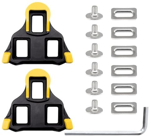 Cleats for Cycling Shoes, 6 Degree Float Cycling Pedal Cleat Set Compatible With Shimano Spd-Sl System Shoes for Indoor Cycling Road Bicycle