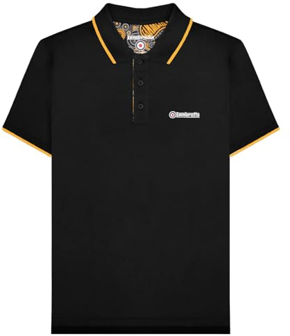 Lambretta Mens Paisley Lined Polo Shirt Big & Tall Short Sleeve Smart Casual Top