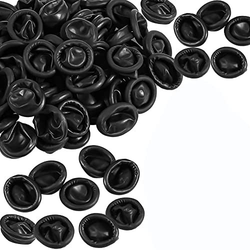 Sessleger 800 Pcs Dederos Desechables de Látex Extremos de los Dedos de Protección Accesorios Negro Antiestático Dedos Manguitos de Goma