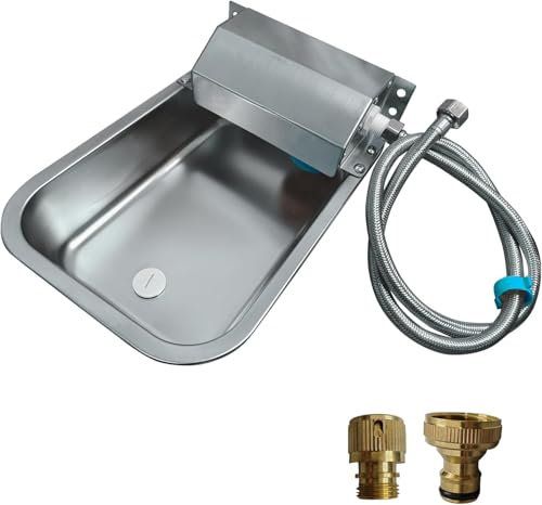 Dispensador automático de agua de 2 galones/7.5 L para perros, bebedero automático para perros para interiores y exteriores, comedero de cuenco de agua de acero inoxidable para ganado, mascotas,
