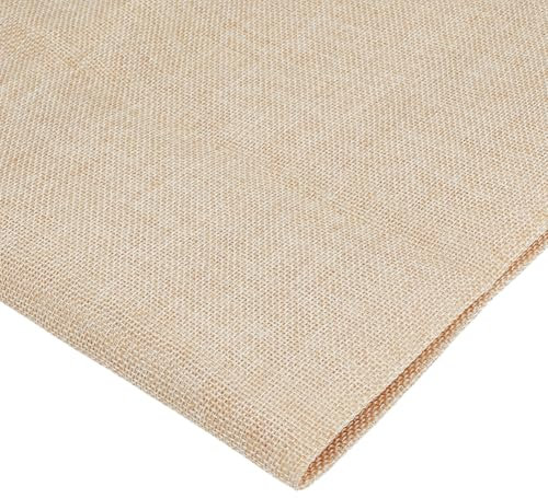 OLYCRAFT Tissu de Grille de Haut Parleur en Lin Beige 50x146cm Haut Lin Tissu en Stéréo de 0.5mm D'Épaisseur Remplacement pour Parleurs de Scène