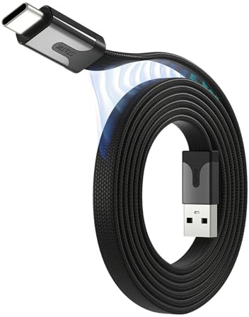 Statik MagStack Slim USB-A auf USB-C Kabel, magnetisches Anti-Verhedderungs Flachkabel, Schnelllade-Ladekabel, kompatibel mit iPhone 16 Pro Max, iPhone 15, Galaxy S24 Ultra, 27W, 2m