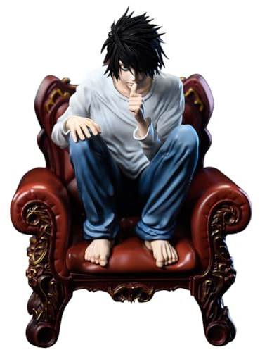 Anjinguang Anime L Figure - 15cm Detective L Sitting on Sofa Action Figure | PVC Model Statue, Desktop Home Decoration Collectible, Gift Fans
