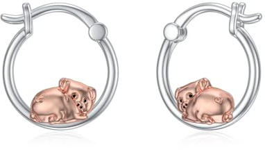 HARMONY BOLA Kuh/Kaninchen/Tiger Ohrringe 925 Sterlingsilber Katze/Waschbär Ohrringe Tier Schmuck Muttertagsgeschenke für Damen