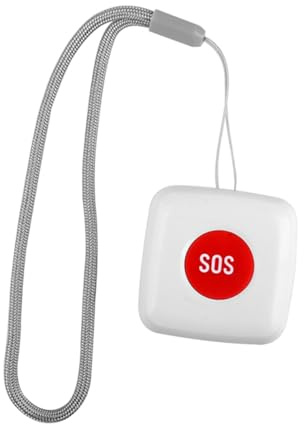Operitacx Wireless Sos Emergency Button Remote Panic Alarm for Elderly Patient Caregivers Fall Alert White