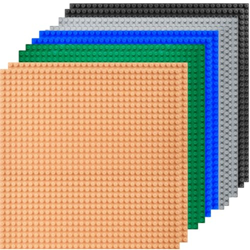 TMBMLPP 10 Pack Classic Baseplates, 10x10 inch with 32x32 Studs Building Board Baseplates Compatible with All Major Brands, Classic Base Plate for Building Blocks - 5 Color