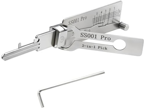 SS001 PRO Hauptschlüssel-decoder aus edelstahl,lishi 2-in-1 lock pick und Pick-Werkzeuge,Autoschlüssel-Leser,Lockpicking set Mehrzweck-Wartung,Reparatur-Kits,robuste Handwerkzeuge
