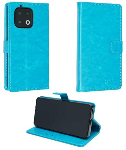 caseroxx Bookstyle-Case für Gigaset GS6 / GS6 Pro, hellblau | Aufklappbare Buch-Schutzhülle mit Innenfächern und Rundumschutz für den Alltag, aus Kunstleder