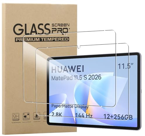 NUCNOK 2 Pack Protector de Pantalla para Huawei MatePad 11.5 S 2026(11.5 Pulgadas), 9H Dureza HD Transparente Cristal Templado[Anti-Arañazos], Anti-Burbujas y Sensible Al Tacto