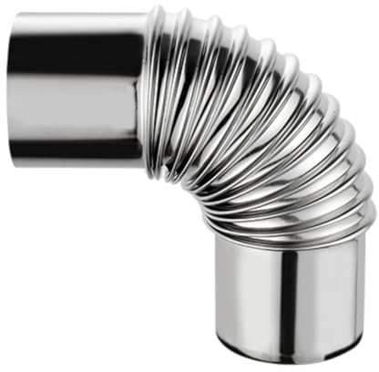 KiBcsLic Boiler Heating Elbow Vent Pipe, Stainless Steel Connection 6 Cm