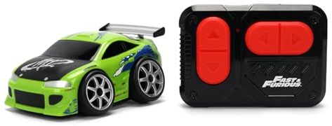 Jada Toys Fast & Furious Small Blocks RC 1995 Brian's Mitsubishi Eclipse (10 cm) – ferngesteuertes Auto, 2-Kanal Steuerung, verstellbare Spurbreite, für Fans & Kinder ab 3 Jahren, inkl. Fernbedienung