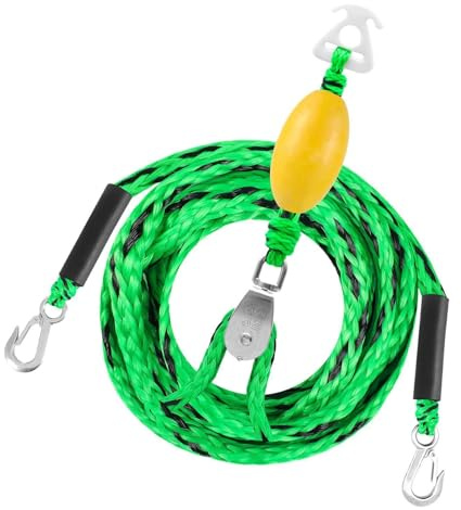 WJnflQN Corda da traino per tubing - Supporta Fino A 4 Utenti Corda Trainabile,Con Gancio E Puleggia Girevole A 360 Gradi Per Tubo Gonfiabile | Compatibile Con Pontone Kayak Piscina