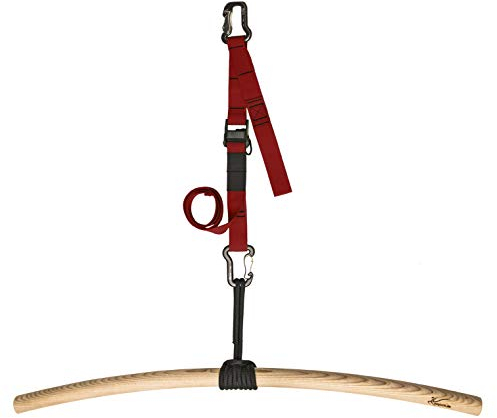 eaglefit - Premium Klimmzugstange aus Holz für Outdoor & Zuhause (wetterfest, 100 cm) Klimmzug Stange ergonomisch gebogen für Decke, Balken, Garten, Baum - Pull-Up Bar verstellbar zum Hängen (rot)