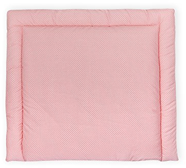 KraftKids Wickelauflage in weiße Punkte auf Koralrosa, Wickelunterlage 85x75 cm (BxT), Wickelkissen