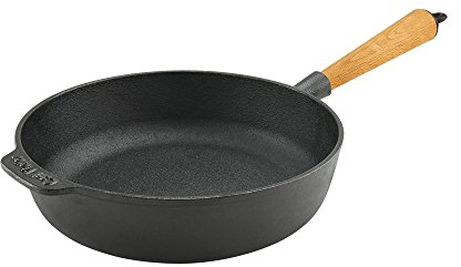 Carl Victor Servierpfanne Gusseisenpfanne 25 cm ohne PFAS mit hellem Holzgriff