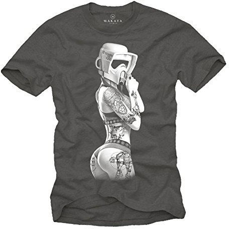 Strom Trooper Star - Tattoo T-Shirt Herren - Ink Wars grau XL