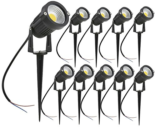 aulyun Pack de 10 Foco LEDs con Pincho para Jardín Blanco frío 5W 220V Luz LED para Exteriores