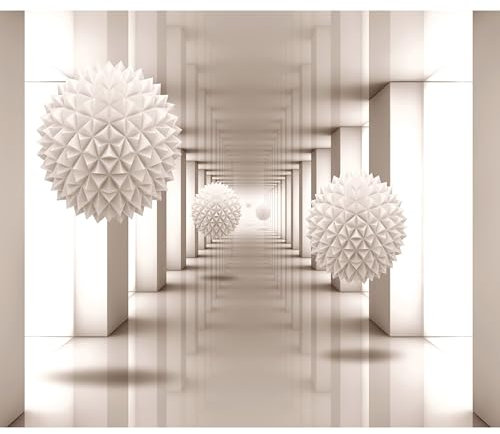 decomonkey Fototapete 3d Effekt Abstrakt 350x256 cm XL Design Tapete Fototapeten Vlies Tapeten Wandtapete Vliestapete moderne Wandbild Wand Schlafzimmer Wohnzimmer Architektur Kugeln