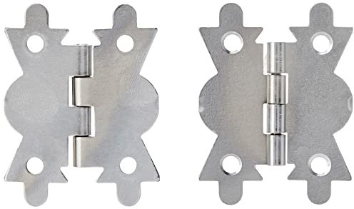 Merriway BH06197 Scharnier, verchromt, 50 mm, 4 Stück, silberfarben Hardware, silberton