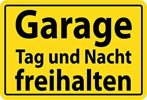 Schatzmix Blechschild Garage Tag und Nacht freihalten Metallschild Wanddeko 20x30 tin Sign