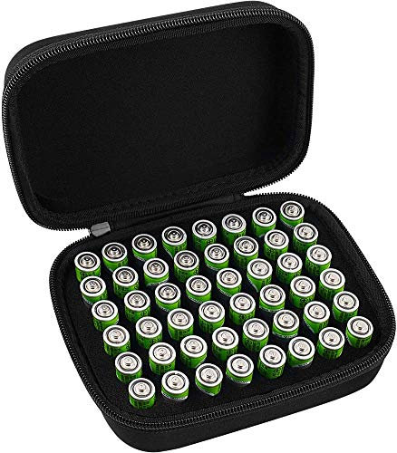 COMECASE Festbatterieveranstalter Aufbewahrungsbox Tragetasche-hält 48 Batterien AA Bulgaria Nicht enthalten Tester und Zubehör.