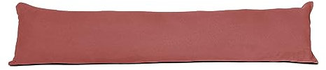 Lancashire Textiles Faux Suede Herringbone Draught Excluder Door Stopper – Effective Insulation, Energy Saver – Hollowfibre Filling – Prevents Wind and Dust (Salmon, 85 X 20 Cm, 34” X 8”)