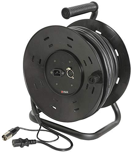 65.6ft, 20m, IEC Plug + XLR Receptacle to XLR Plug + IEC Receptacle, Black, Audio Video XLR Cable