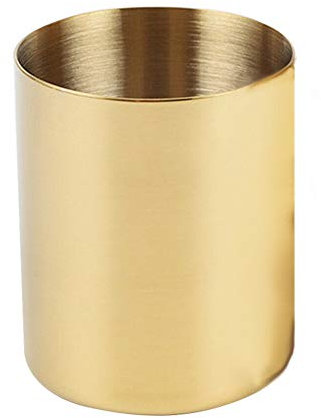 1/2 porte-crayons en acier inoxydable doré - Pot à crayons - Pot à crayons - Pot à crayons - Organiseur de bureau - Vase de table - Pot de fleurs - Support pour pinceaux de maquillage - Doré