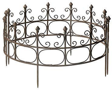 2-er Set Staudenhalter Strauchhalter Gartendeko Rost massiv halbrund Rankhilfe Metall Eisen Rostfarben Deko 70cm breit
