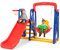 GOPLUS 3-in-1 Kinder Spielplatz, Kinderrutsche Schaukel und Basketballkorb, aus HDPE, mit Haltegriffen, rutschfeste Leiter, mit Abgerundeten Ecken, für Baby & Kleinkinder, für Indoor & Outdoor, Bunt